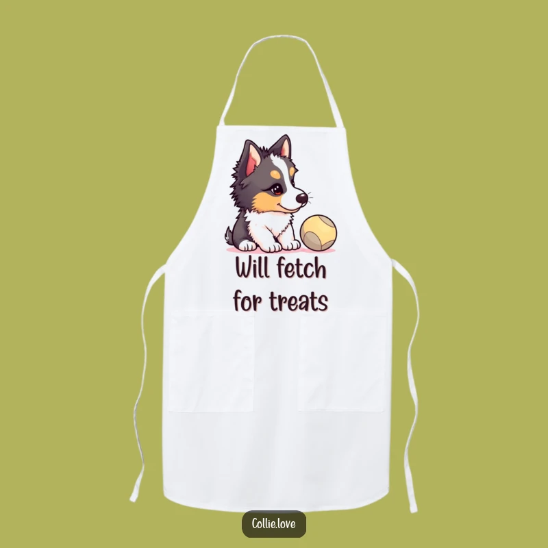 Funny Collie Puppy Kitchen Apron - Hilarious Chef Dog Lover Gift