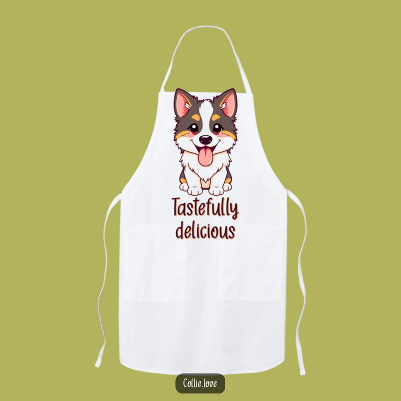 Funny Happy Collie Panting Apron: Cook with Canine Enthusiasm