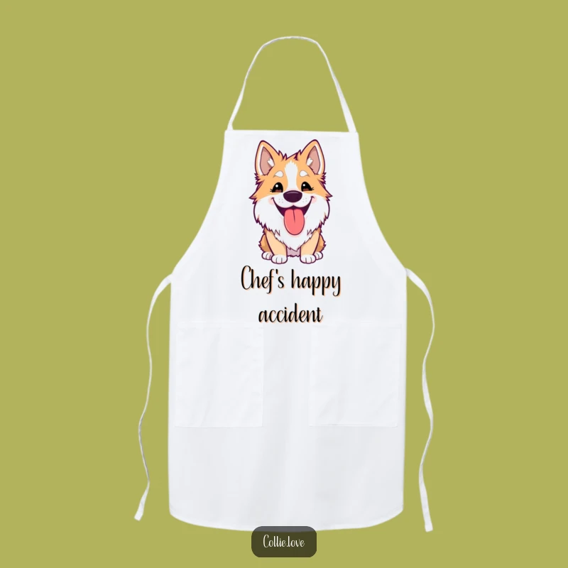 Funny Kawaii Collie Apron: Chef’s Silly Grin, a Deliciously Funny Gift