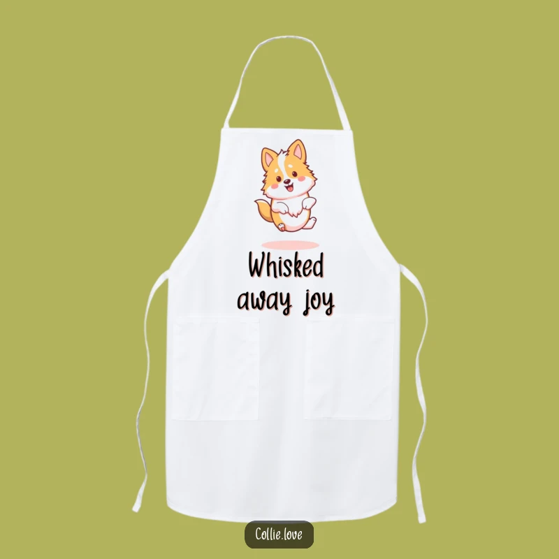 Funny Kawaii Collie Apron, Happy Chef Spin, Kitchen Collie Fun Gift