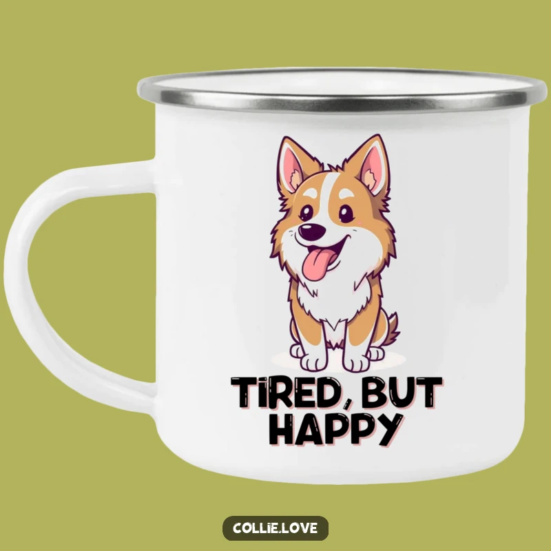 Funny Collie Panting Camping Mug - Hilarious Dog Adventure Gear