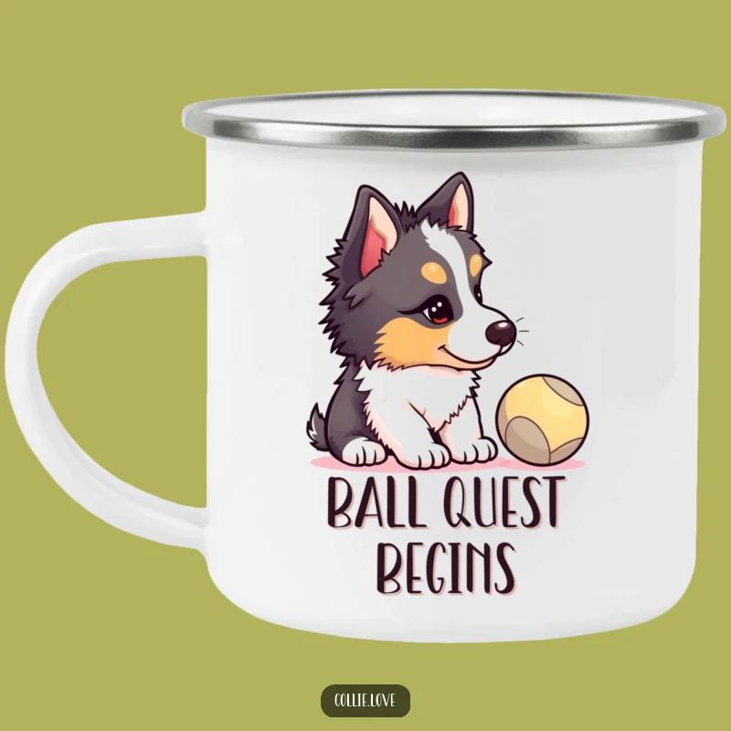 Funny Collie Puppy Adventure Mug - Hilarious Dog Lover Camp Gift