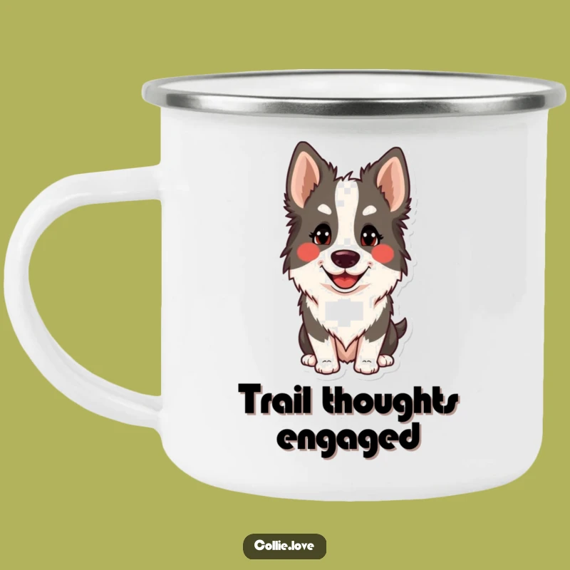 Durable Funny Collie Head Tilt Camping Mug: Adventure Fuelled by Laughter