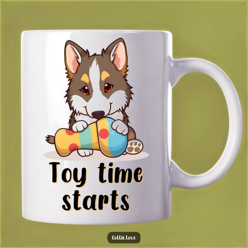 Funny Collie Nudging Toy Mug - Playful Dog Lover Funny Gift