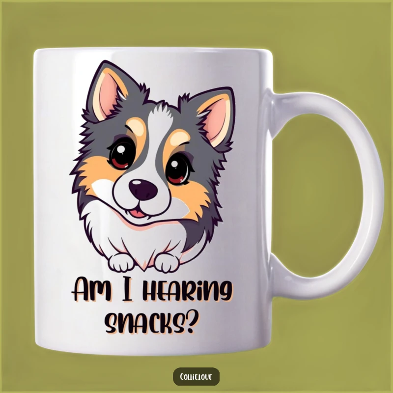 Funny Kawaii Collie Mug: Inquisitive Head Tilt Makes a Perfect Funny Gift