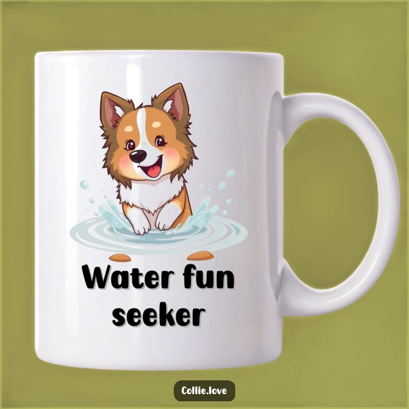 Funny Collie Stream Splashing Mug: The Perfect Joyful Gift for Water Lovers
