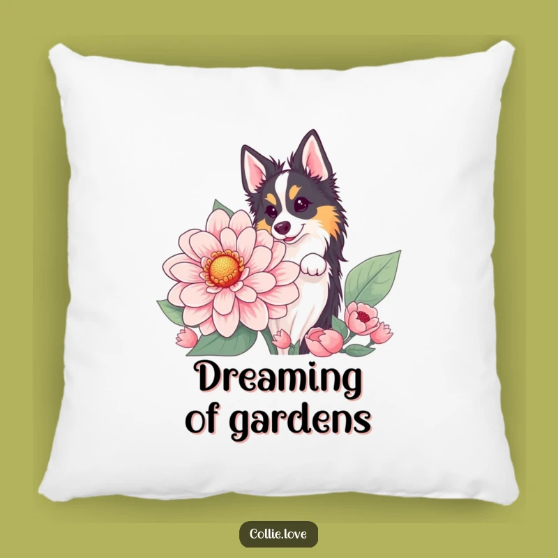 Comfy Funny Collie Flower Peek Pillow: Add Whimsy to Your Home