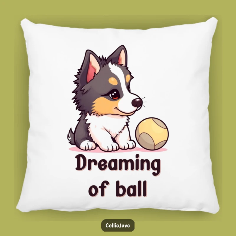 Funny Collie Puppy Ball Pillow - Cozy & Hilarious Dog Accent