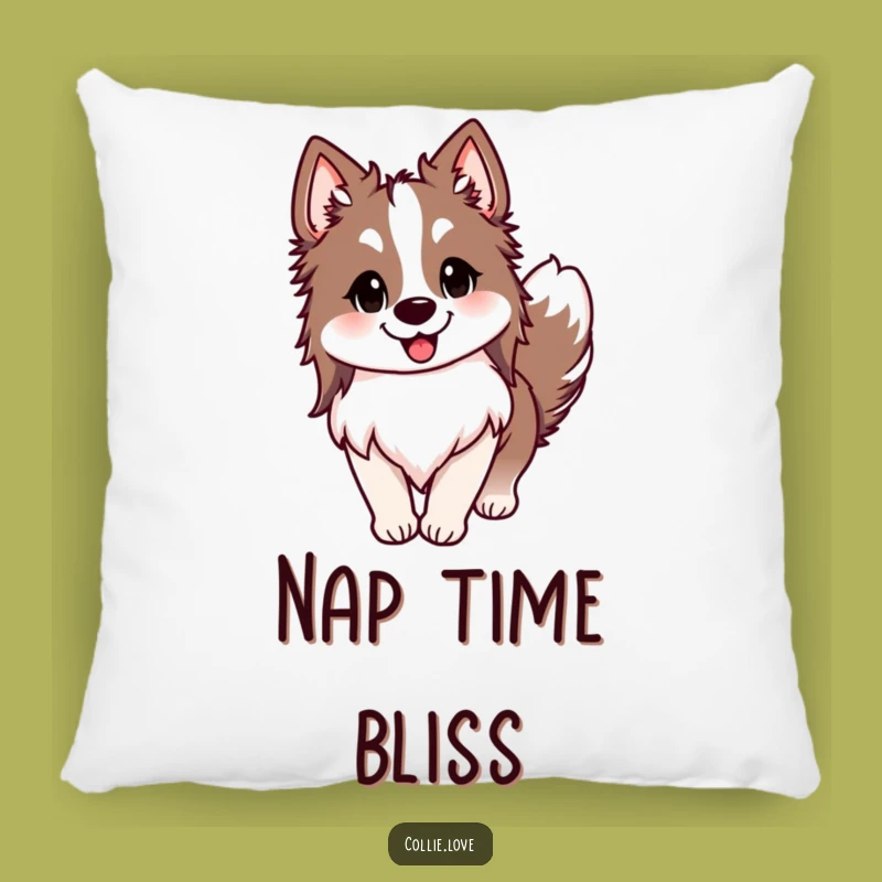 Funny Happy Collie Wagging Pillow - Cozy & Hilarious Dog Accent