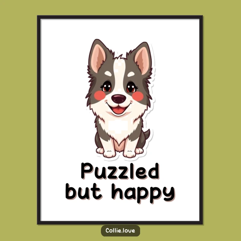 Funny Collie Head Tilt Digital Print: Instant Joy for Dog Lovers
