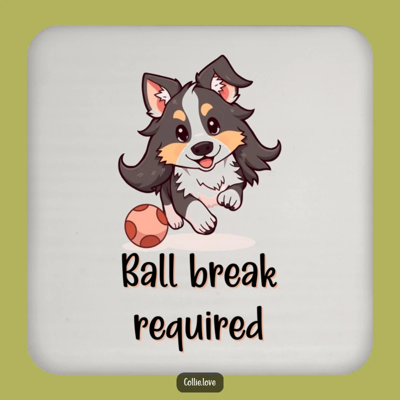 Funny Kawaii Collie Floppy Ears Coaster - Protect Surfaces with Dog Art