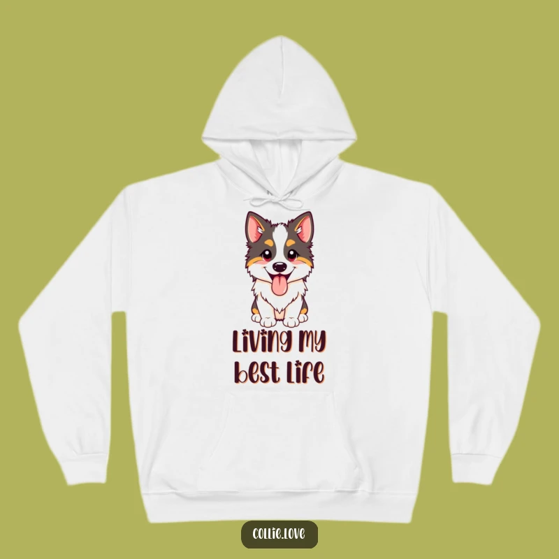 Cozy Funny Happy Collie Panting Hoodie: Warmth and Joyful Vibes