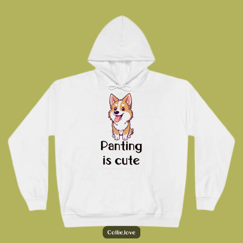 Funny Collie Panting Hoodie - Cozy & Hilarious Post-Run Gear