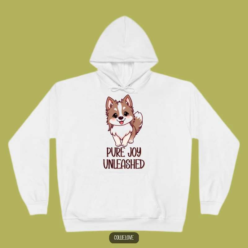 Funny Happy Collie Wagging Hoodie - Cozy & Hilarious Dog Comfort