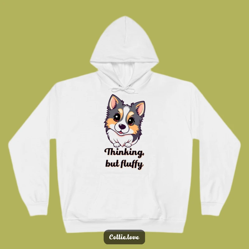 Funny Kawaii Collie Hoodie: Cozy Inquisitive Head Tilt, an Ideal Funny Gift