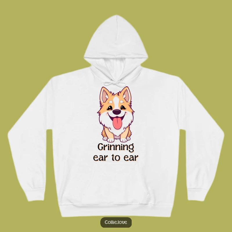 Funny Kawaii Collie Hoodie: Cozy Silly Grin, a Perfect Warm Funny Gift