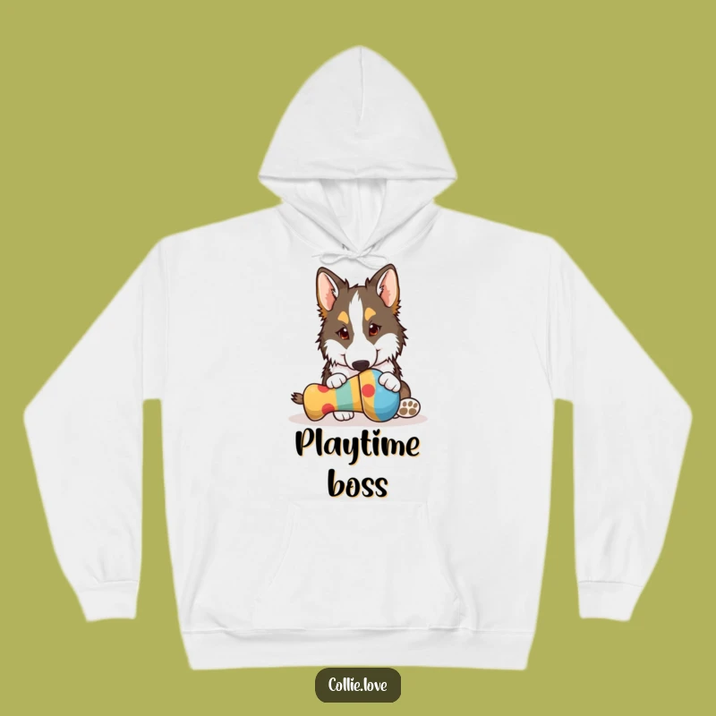 Funny Collie Nudging Toy Hoodie - Cozy & Hilarious Dog Gear
