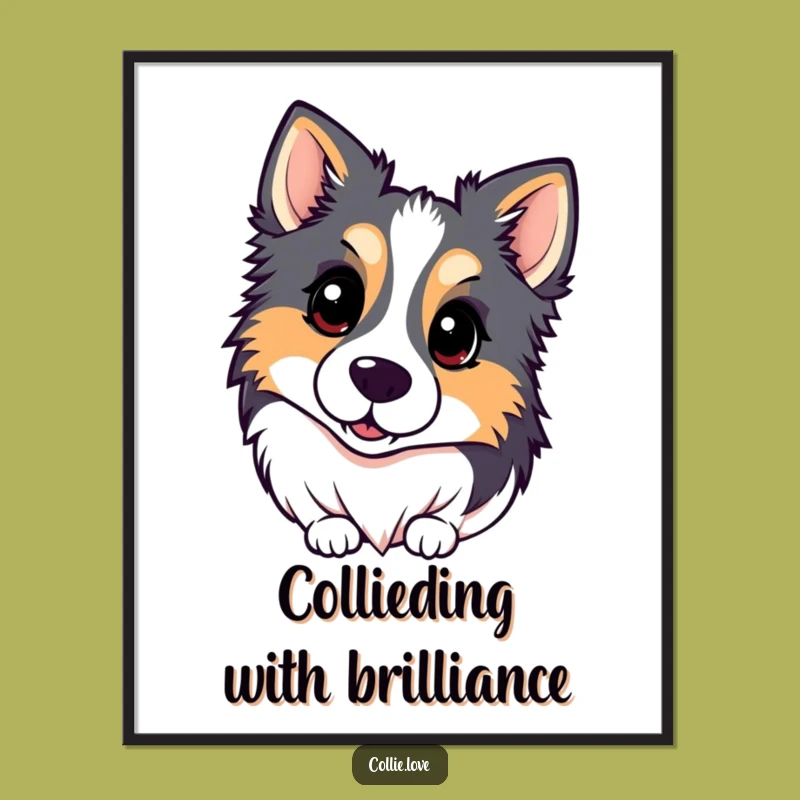 Free Printable Wall Art: Funny Collie Head Tilt, Quirky Dog Downloadable Decor