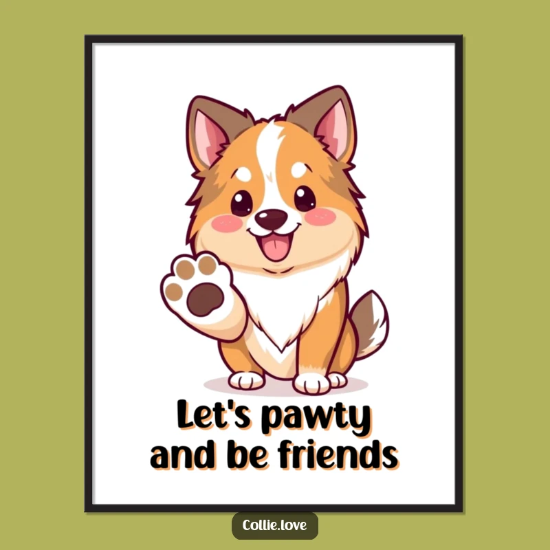 Free Printable Wall Art: Friendly Collie Paw - Funny Downloadable Art!