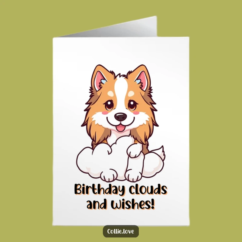Free Printable Birthday Card: Peek-a-Boo Collie - Funny Downloadable Gift!