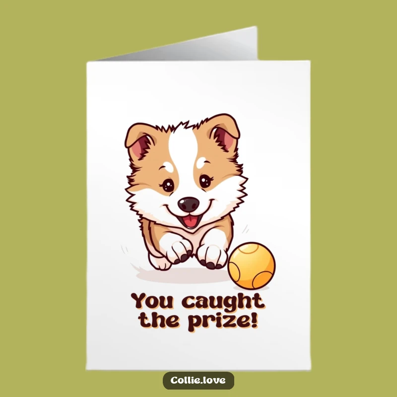 Free Printable Collie Puppy Congrats Card: Sweet Downloadable Gift for Achieving Goals!