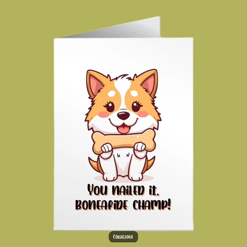 Free Printable Congrats Card: Proud Kawaii Collie - Funny Downloadable Gift!