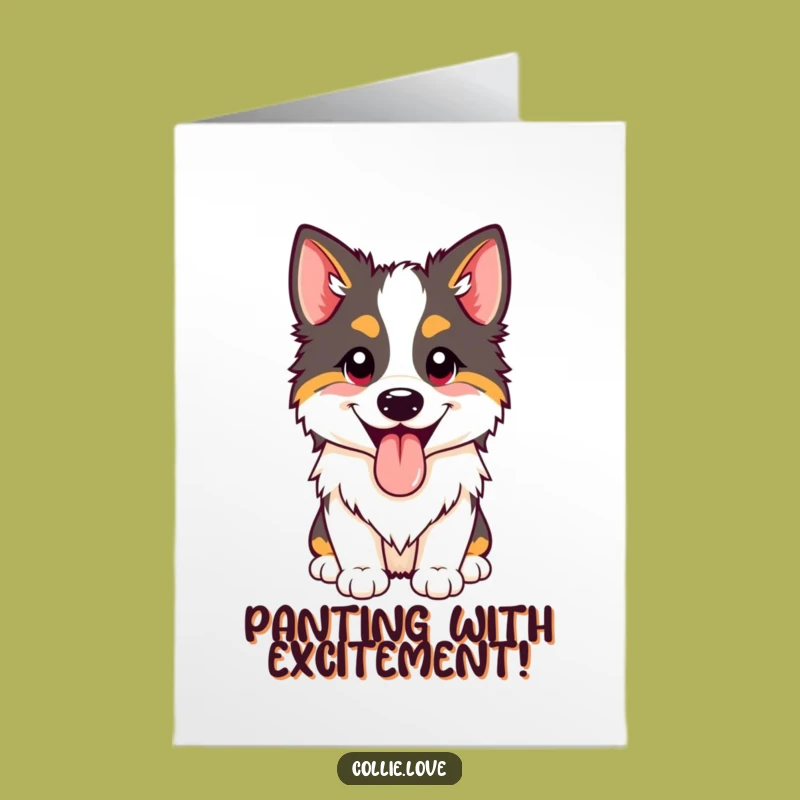 Free Printable Collie Congrats Card: Happy Tongue Out Download