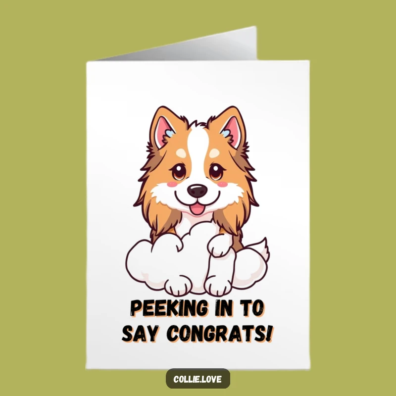 Free Printable Congrats Card: Cloud Collie Surprise - Funny Downloadable Gift!