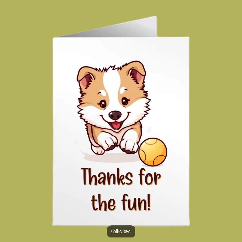 Free Printable Collie Puppy Thank You Card: Adorable Downloadable Gift for Gratitude!