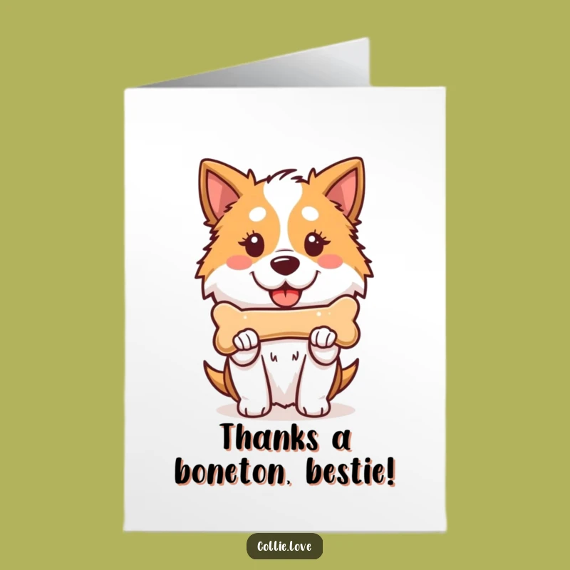 Free Printable Thank You Card: Proud Kawaii Collie - Funny Downloadable Gift!