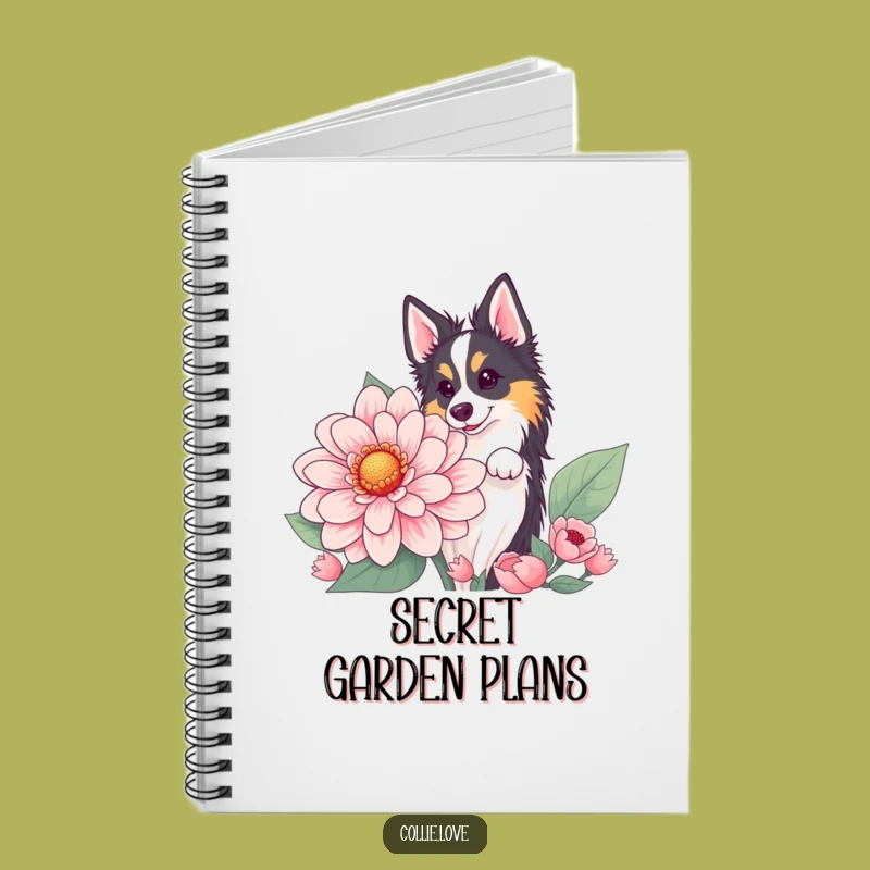 Funny Collie Flower Peek Notebook: Journal Your Adventures with Joy