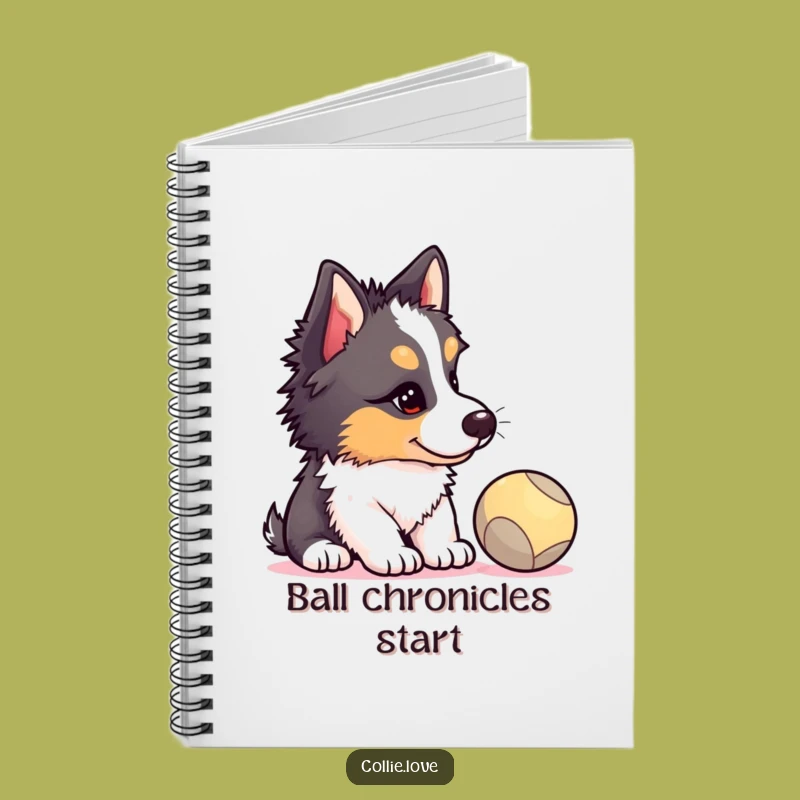 Funny Collie Puppy Focus Notebook - Hilarious Dog Lover Journal