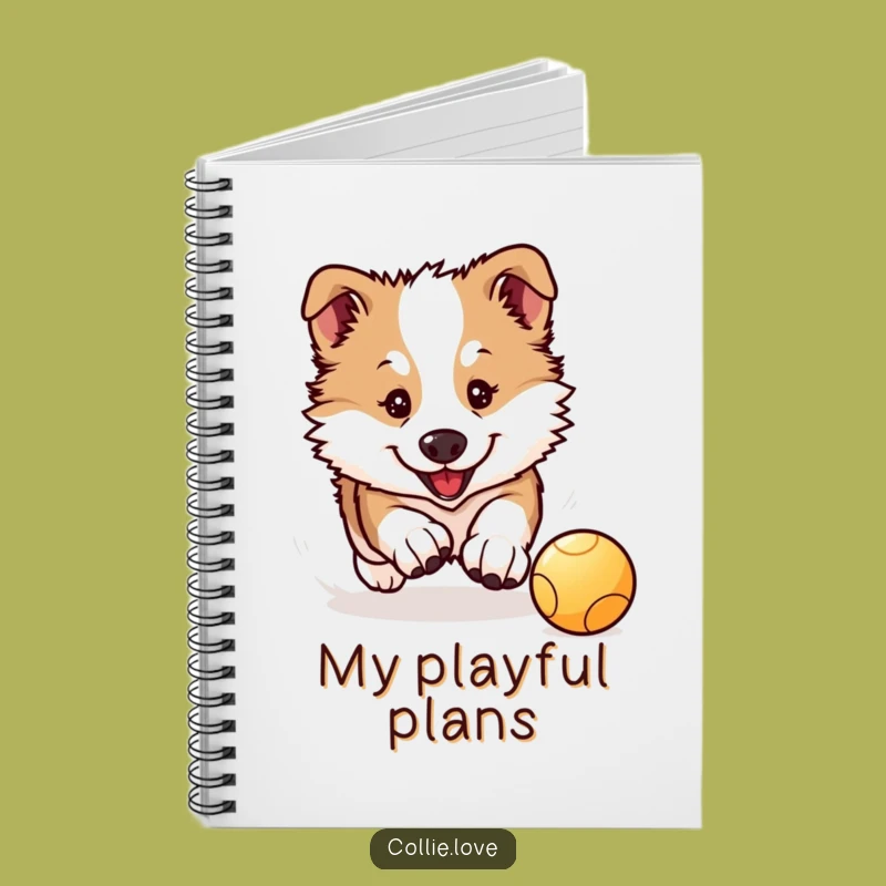 Funny Collie Puppy Notebook: Jot Down Ideas with a Playful Pup