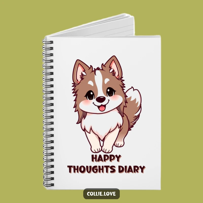 Funny Happy Collie Wagging Notebook - Hilarious Dog Lover Journal