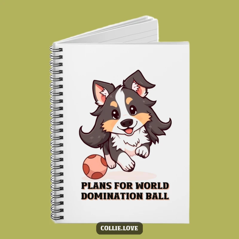 Funny Kawaii Collie Floppy Ears Notebook - Journal for Dog Lovers