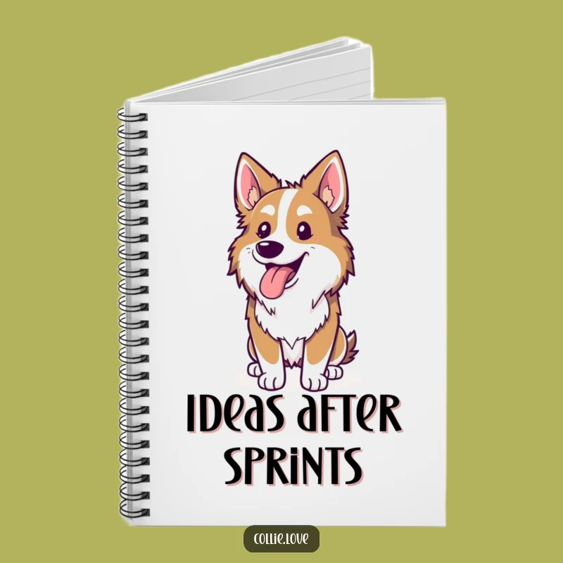 Funny Collie Panting Notebook - Hilarious Dog Runner Journal