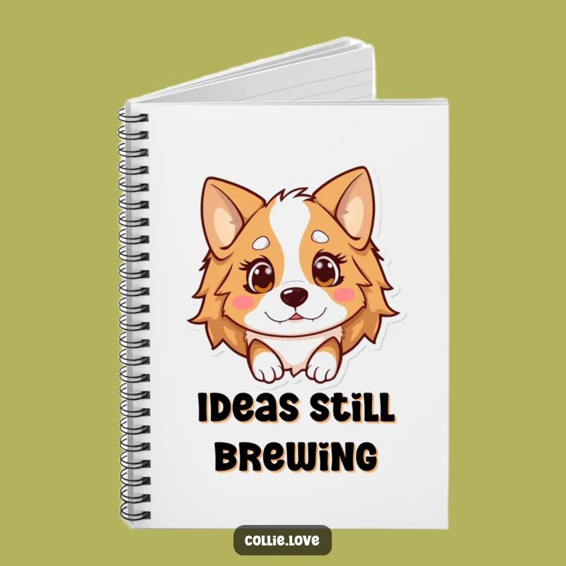Funny Kawaii Collie Notebook, Shocked Surprise Journal, Creative Collie Stationery Gift
