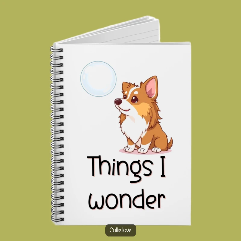 Funny Collie Dog Notebook: Jot Down Thoughts with Bubble Curiosity, Ideal Gift