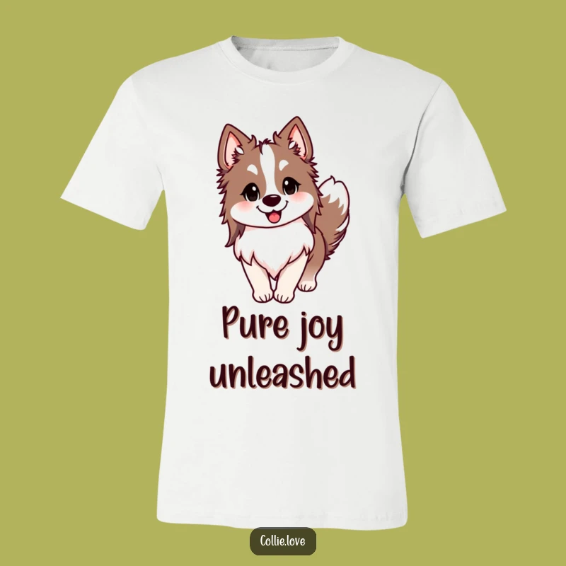 Funny Happy Collie Wagging T-Shirt - Hilarious Dog Joyful Tee