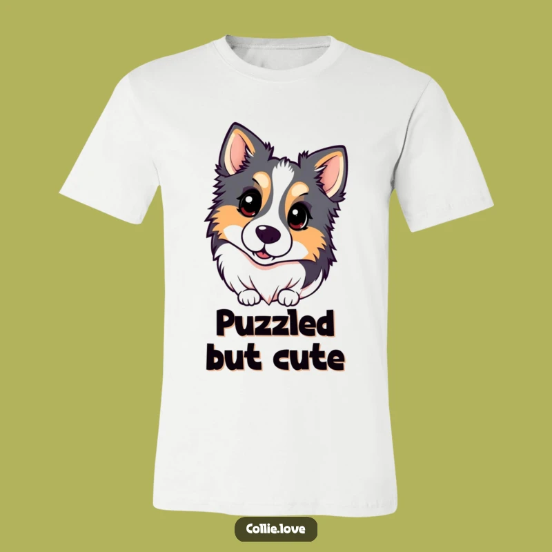 Funny Kawaii Collie T-Shirt: Inquisitive Head Tilt Tee, a Hilarious Dog Lover Gift