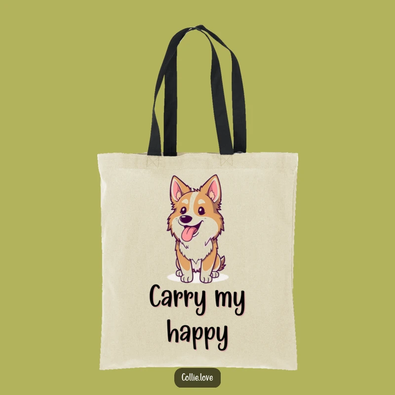 Funny Collie Panting Tote Bag - Hilarious Dog Activity Accessory