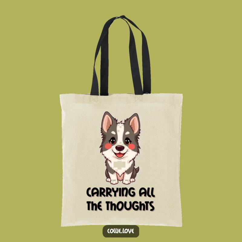 Funny Collie Smile Tote Bag: Carry Your Essentials with Canine Charm